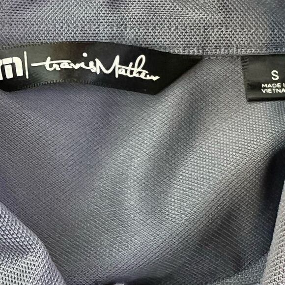 Travis Mathew Men's Striped Short Sleeve Golf Polo Shirt Gray White Size Small - Picture 12 of 16